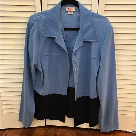 Women's Vintage Blue and Black Blazer - Picture 1 of 4